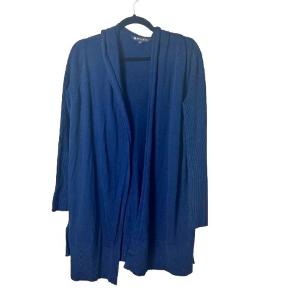 Athleta Open Front Drape Cardigan Sweater with Hood Navy Size Small